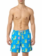MC2 Saint Barth Man Lightweight Fabric Swim-shorts Lighting With Cryptopuppets Print | Cryptopuppets Special Edition