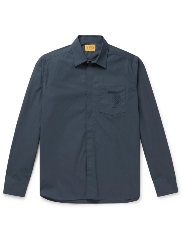 Photo: Tod's - Logo-Embroidered Cotton Shirt - Blue