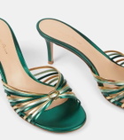 Gianvito Rossi Vyna 70 metallic leather mules