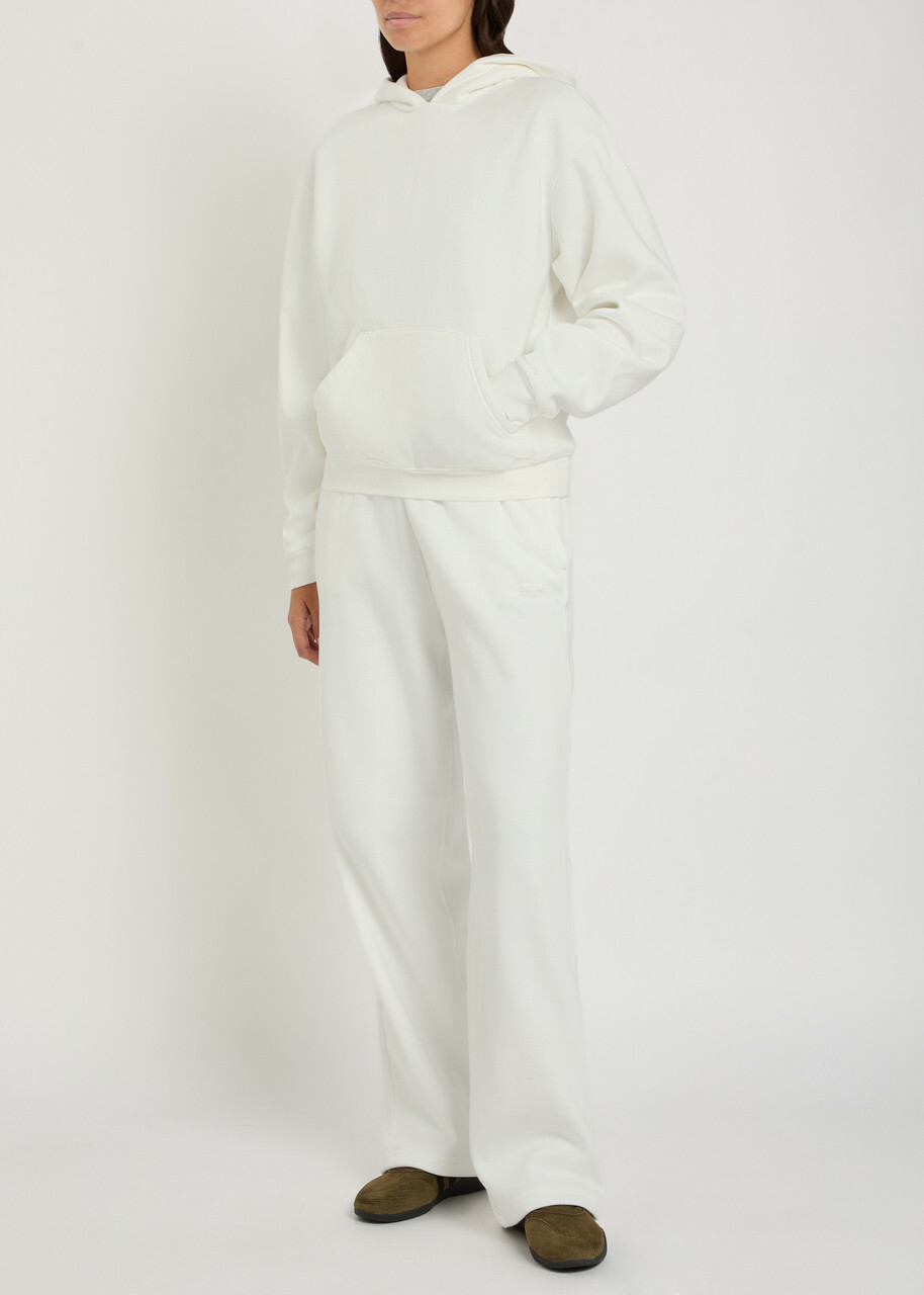 Skims Classic Hooded Cotton-blend Sweatshirt Off White