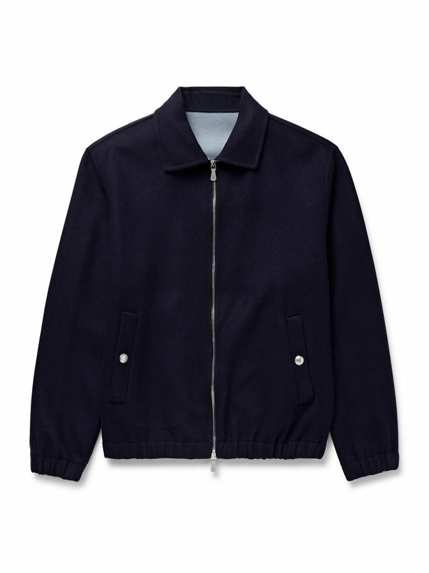 Photo: Eleventy - Wool-Felt Bomber Jacket - Blue