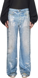 Acne Studios Blue Printed Sequin Trousers
