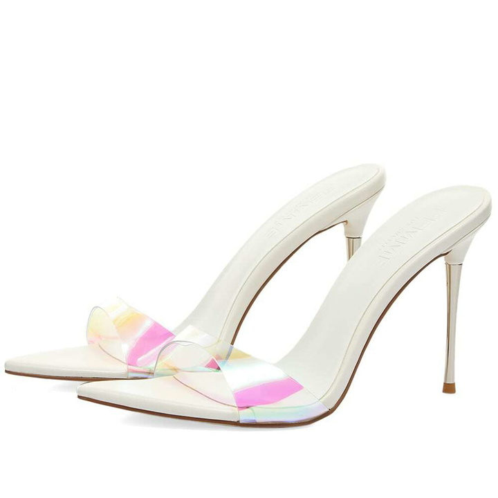 Photo: Femme LA Women's Azucar Slip On Heel in White Pixie Multi