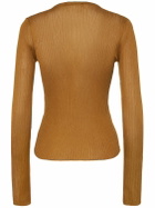 MAX MARA - Saggina Ribbed Silk V Neck L/s Top