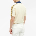 Gucci Men's Taped Logo Polo Shirt in Bone