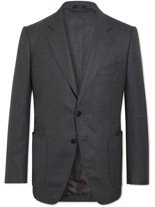 Photo: TOM FORD - O'Connor Slim-Fit Unstructured Wool-Mesh Blazer - Black