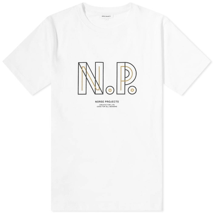 Photo: Norse Projects Men's Niels Teknisk Logo T-Shirt in White