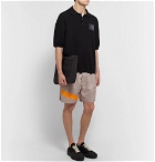 Raf Simons - Printed Prince of Wales Checked Stretch-Cotton Drawstring Shorts - Beige