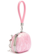 Self-portrait Bow Crystal-embellished Pearlescent Clutch - Pink - One Size