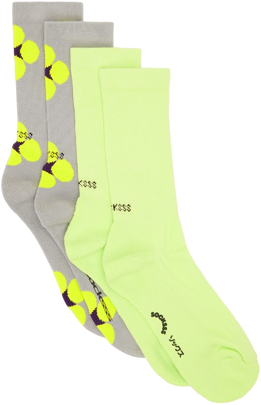 Photo: SOCKSSS Two-Pack Green & Gray Socks