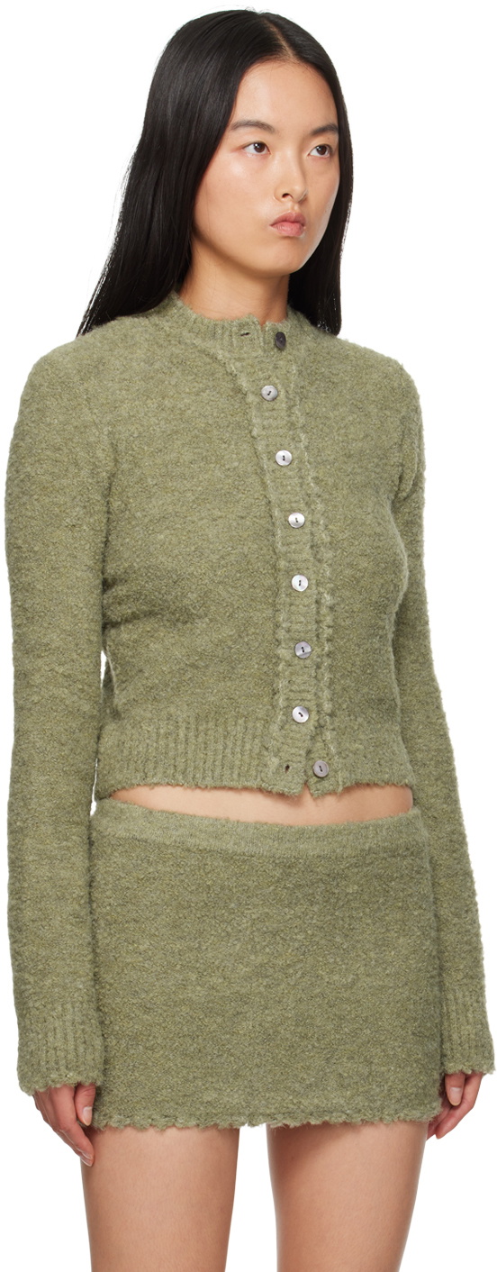 GUIZIO Green Palmyra Knit Cardigan
