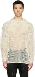 Sulvam Off-White Knit Mesh Sweatshirt