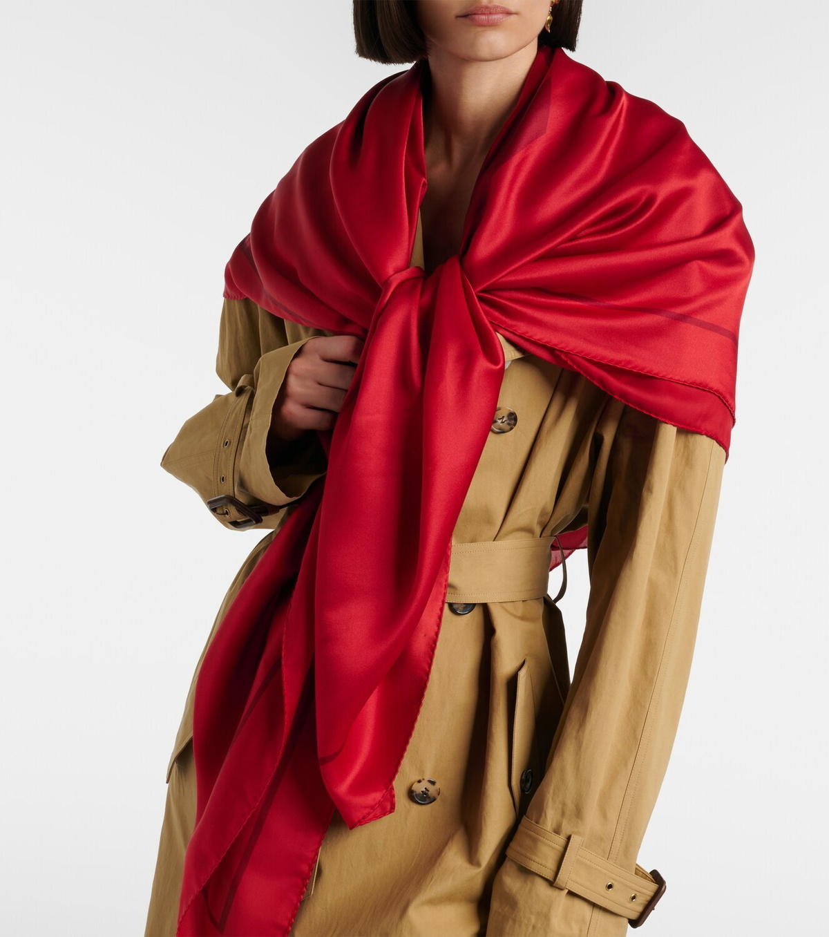 Saint Laurent Cassandre printed silk charmeuse scarf