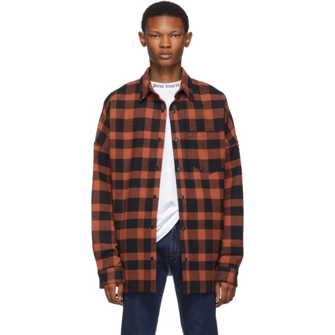 Photo: Palm Angels Red Check Logo Shirt