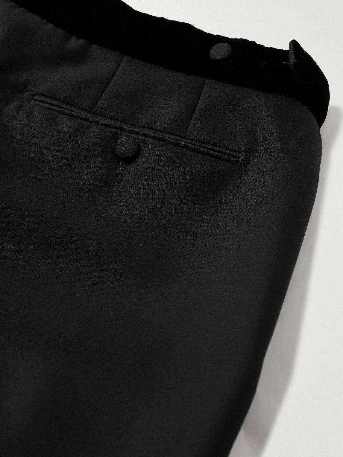 TOM FORD Size 36 Black Wool Flat Front Tuxedo Zip Fly Dress Pants