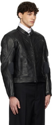VETEMENTS Black Pro Racing Leather Jacket