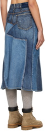 visvim Blue Social Sculpturess P.W. Denim Midi Skirt