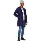 Harris Wharf London Navy Pressed Boxy Coat