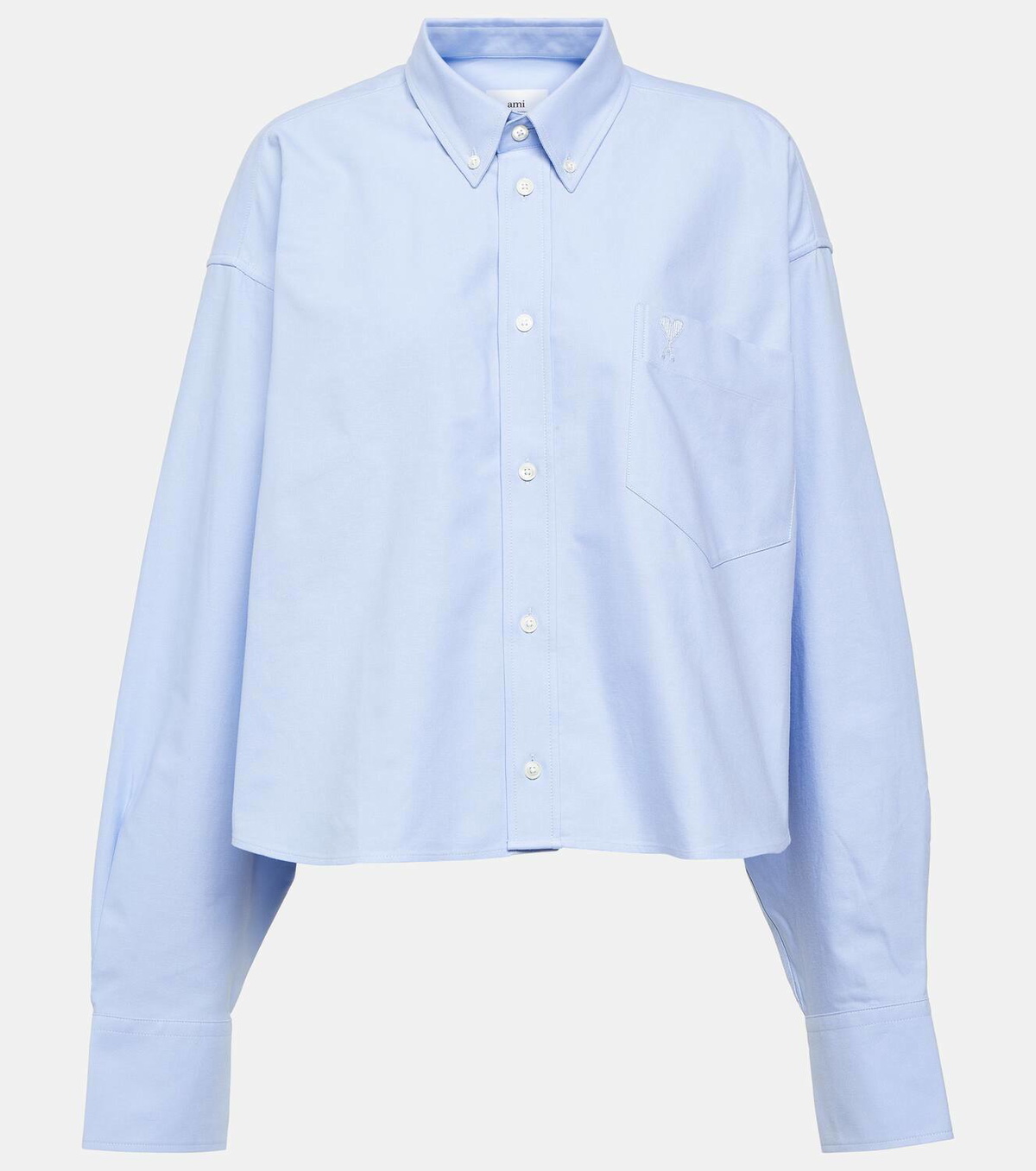 Ami Paris Ami de Cœur cropped cotton shirt