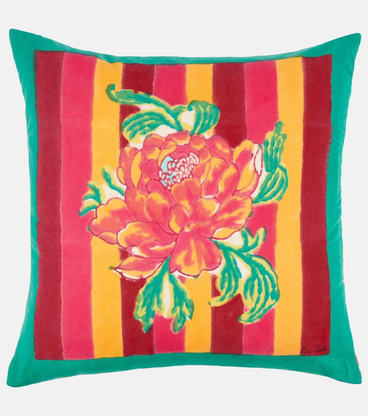 Lisa Corti Camelia Magenta Small cotton cushion