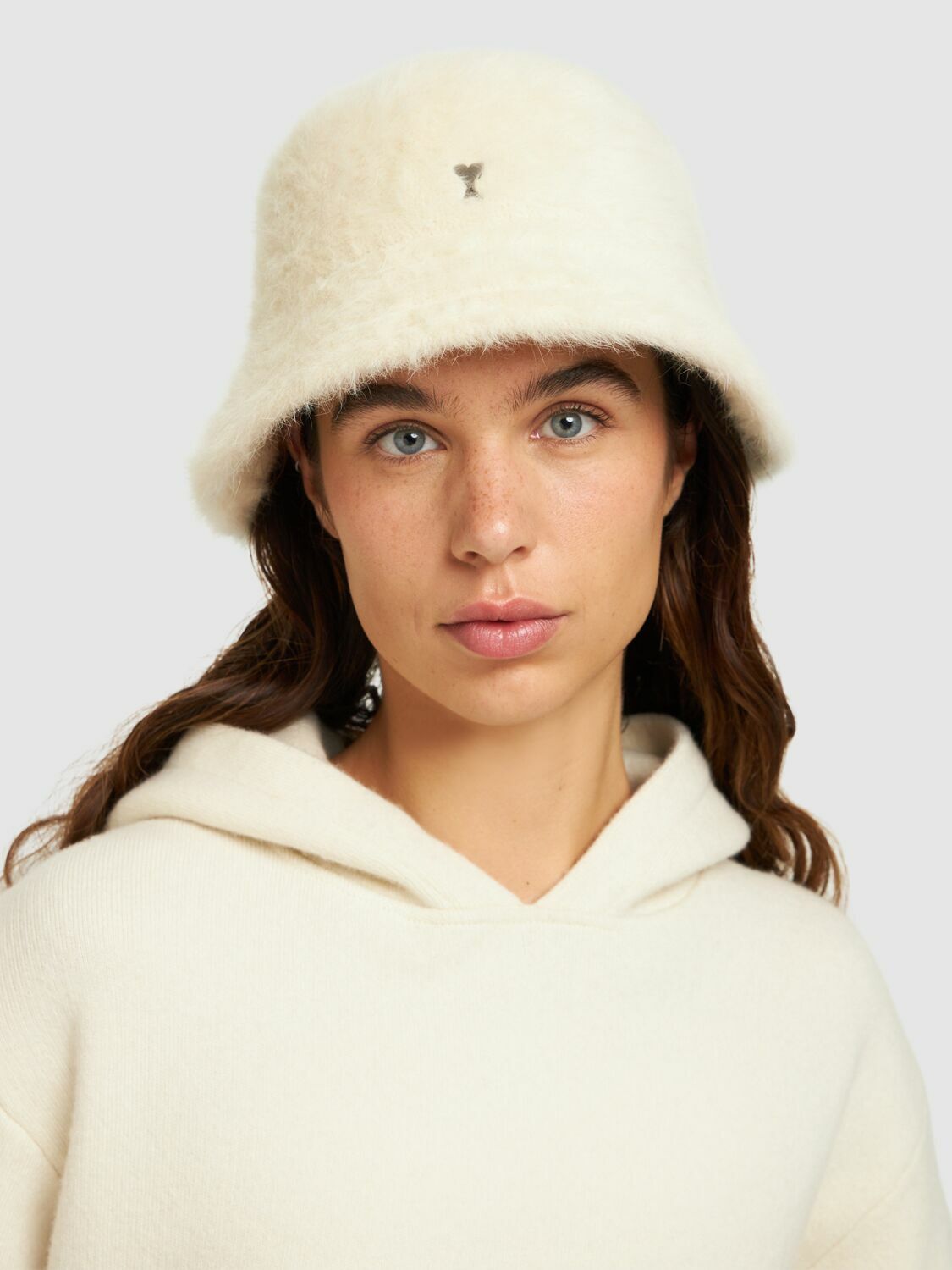 AMI PARIS Fluffy Wool & Acrylic Bucket Hat