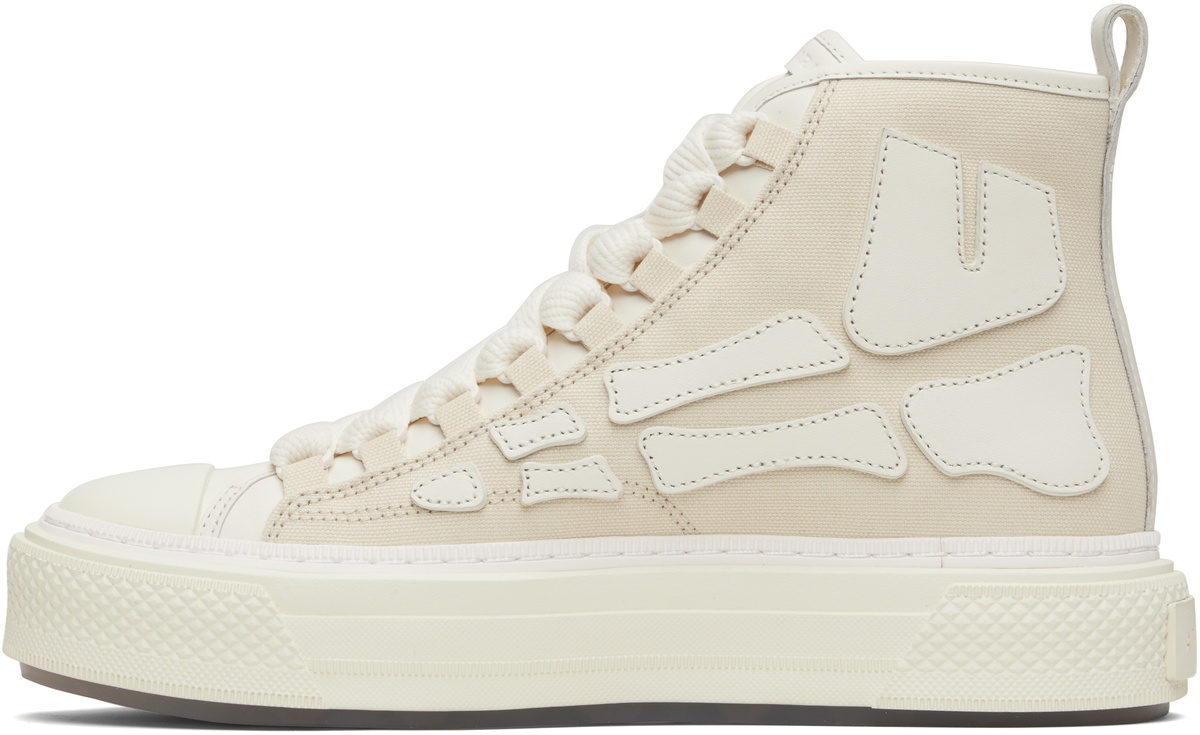 AMIRI Beige & White Skel Court Hi Sneakers