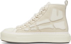 AMIRI Beige & White Skel Court Hi Sneakers