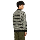 BEAMS PLUS Black and Off-White Fleece Striped Sweater