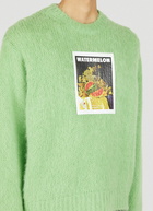 Graphic Print Sweater in Green