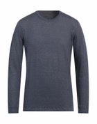 120% Lino Mens T-shirt in Slate blue