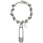 Raf Simons Silver Knot Safety Pin Bracelet