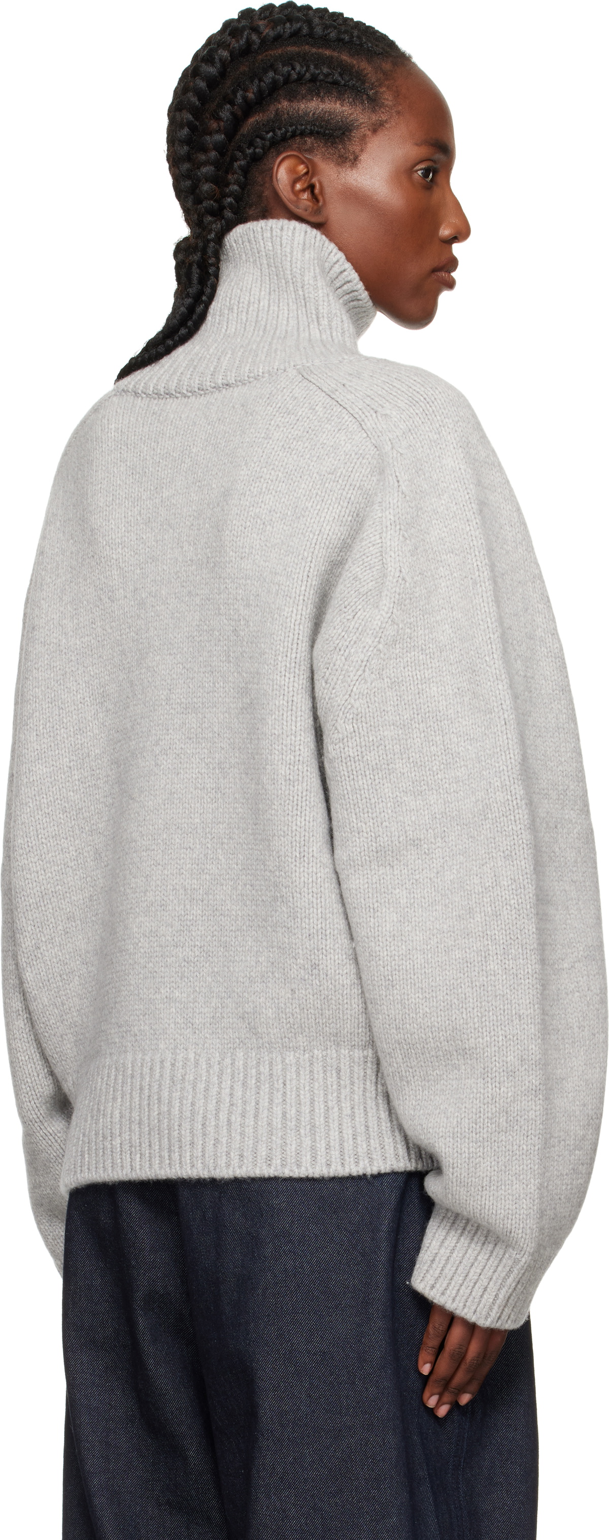 LE17SEPTEMBRE Gray Raglan Wool Turtleneck