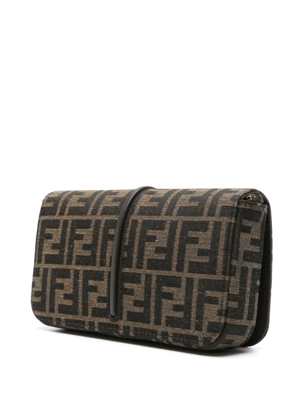 ■FENDI■ Fendigraphy Chain Wallet Pouch Bag Black 8BS076A5D FENDI FENDIGRAPHY BLACK LEATHER CHAIN WALLET SHOULDER