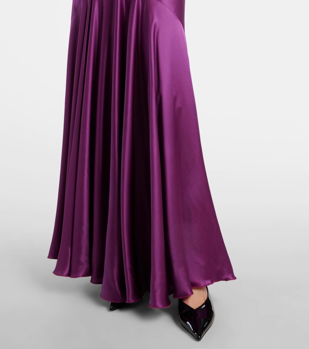 Nina Ricci Gathered satin maxi dress