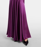 Nina Ricci Gathered satin maxi dress