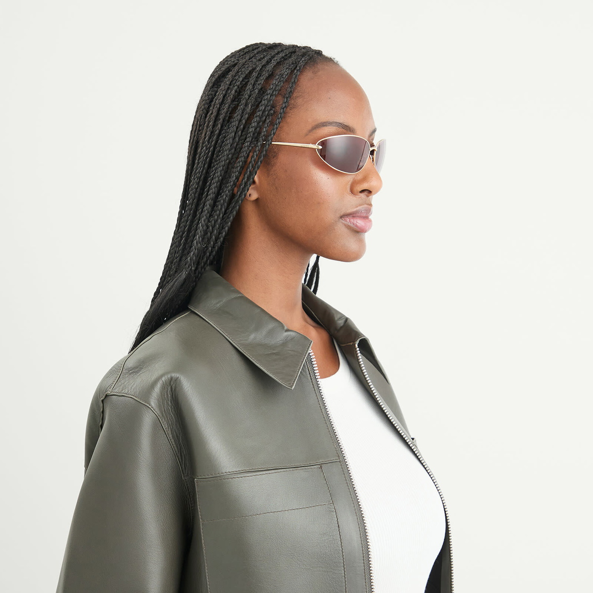 Loewe Eyewear Signature Wrap Sunglasses in Gold/Burgundy 