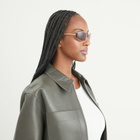 Loewe Eyewear Signature Wrap Sunglasses in Gold/Burgundy 