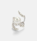 Yeprem Pearlescent 18kt white gold ring with freshwater pearl and diamonds