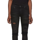 Amiri Black Cashmere Patch Jeans