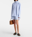 Plan C Striped cotton shorts