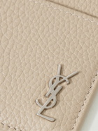 SAINT LAURENT - Logo-Appliquéd Pebble-Grain Leather Cardholder