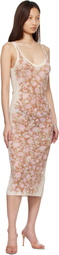 Diesel Pink & Beige M-Blom Midi Dress