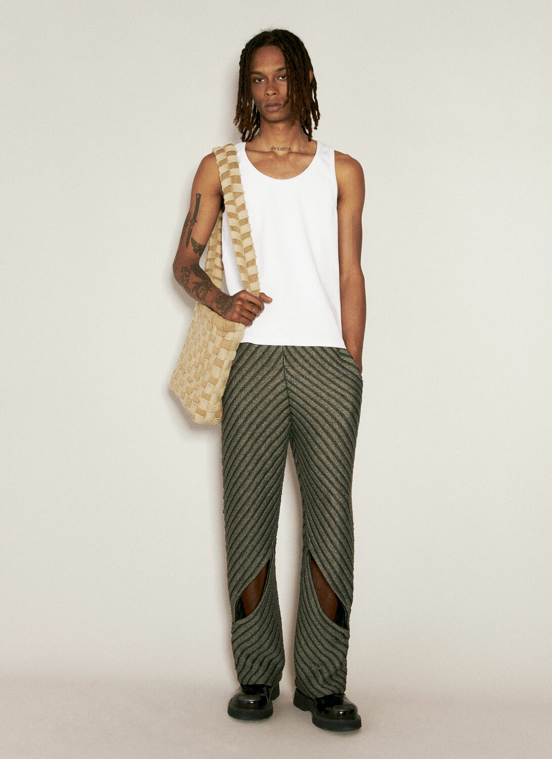 Isa Boulder Diagonal Knit Pants