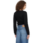 GANNI Black Crochet Appliqué Cardigan
