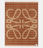 Loewe Anagram checked wool and cashmere blanket