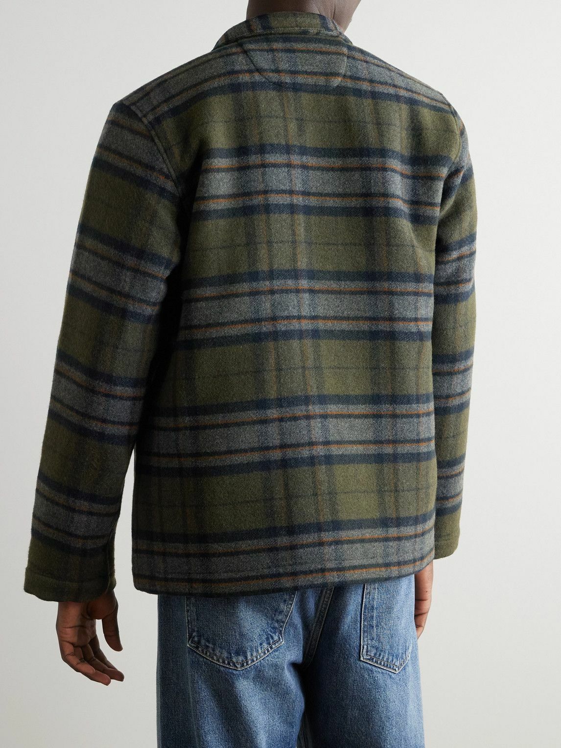 Hartford - Perry Checked Recycled Wool-Blend Jacket - Green Hartford