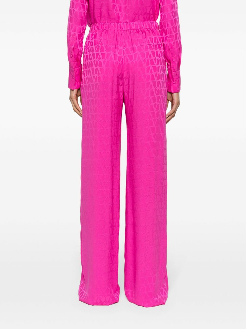 Valentino Garavani Pink Toile Iconographe Silk Wide-Leg