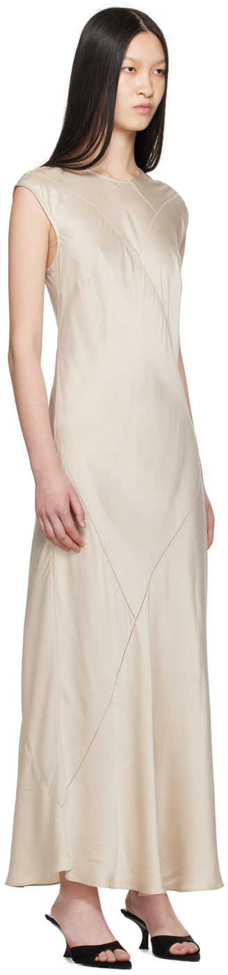 Silk Laundry Off-White Splice Maxi Dress
