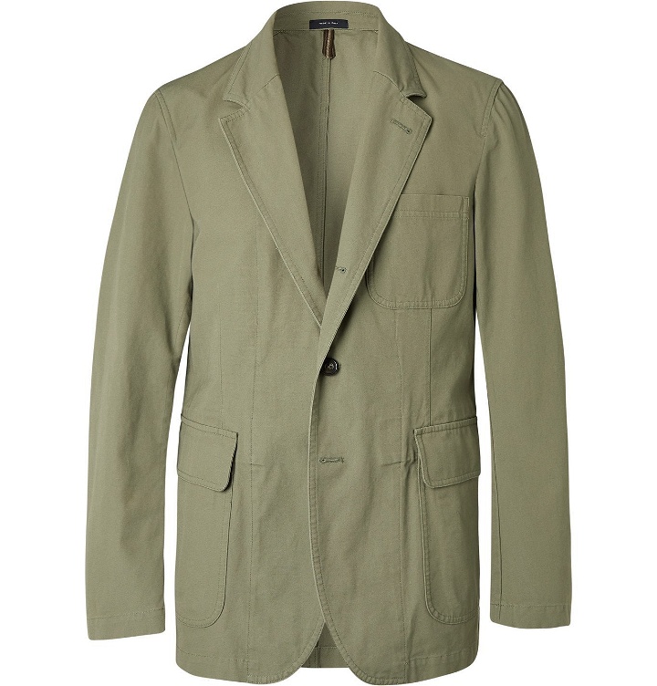 Photo: Drake's - Unstructured Linen Suit Jacket - Green
