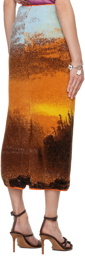 Conner Ives Orange Hudson River School Midi Skirt